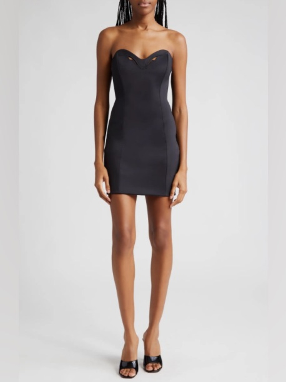 $450 MOTHER OF ALL Skye Black Cutout Mini Dress, Size LARGE